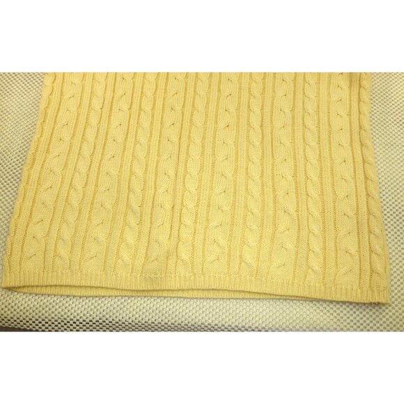 VTG Paul Harris Design Yellow Cable Knit Sweater Large 55% Ramie 45% Cotton - Picture 10 of 12